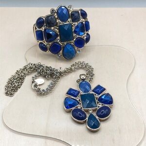 WHBM bejeweled style statement jewelry set necklace and bracelet.